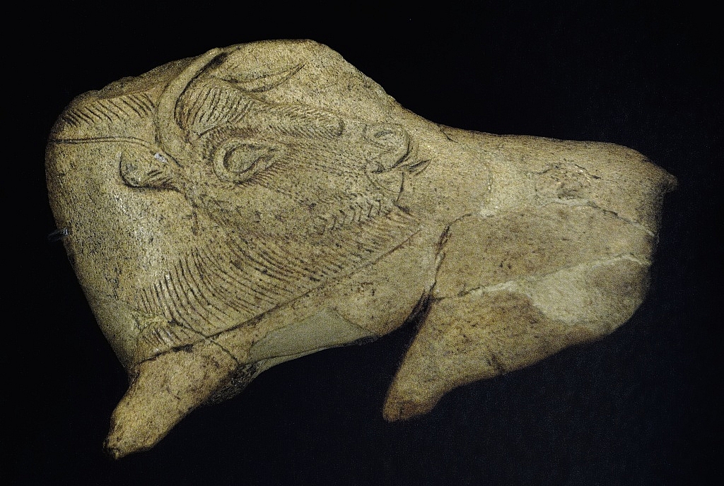 Gravure van een bison, Laat-Paleolithicum, Abri La Madeleine